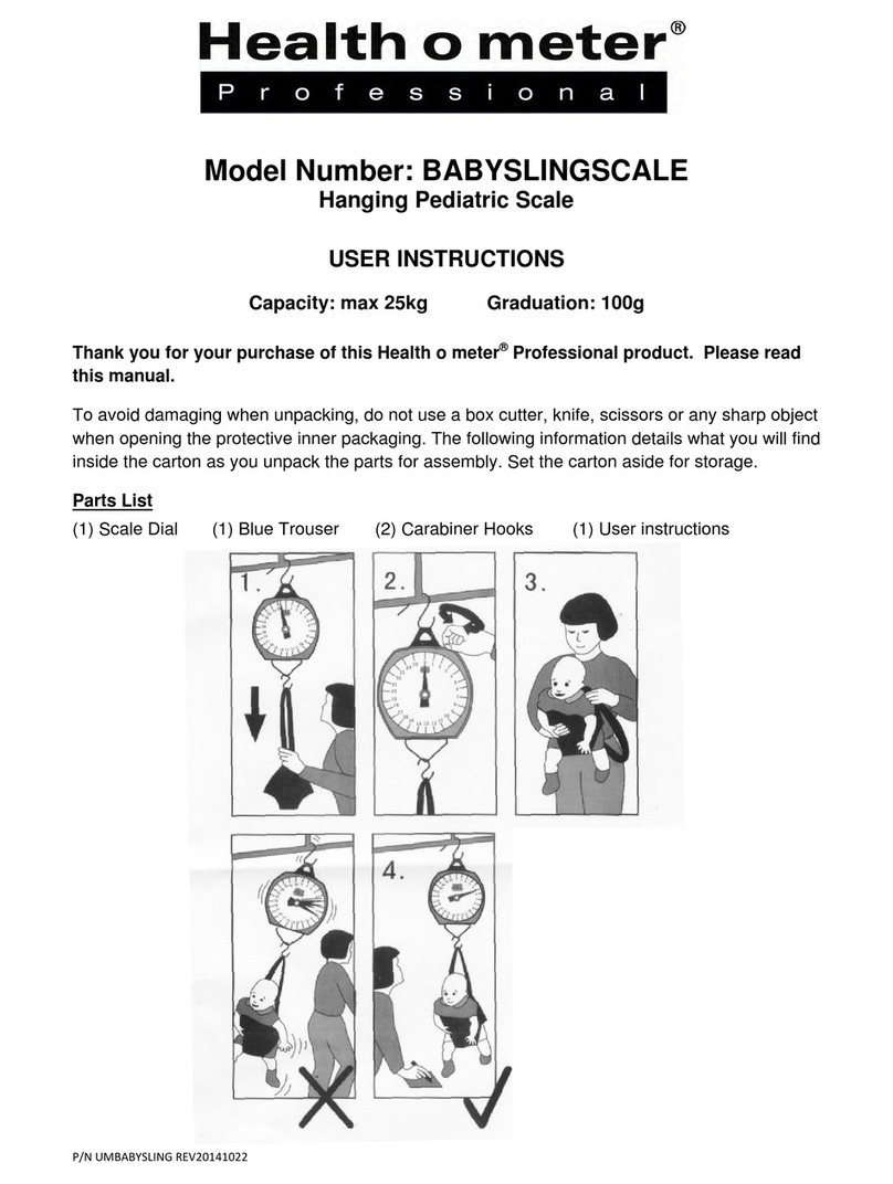 Health O Meter BABYSLINGSCALE User instructions