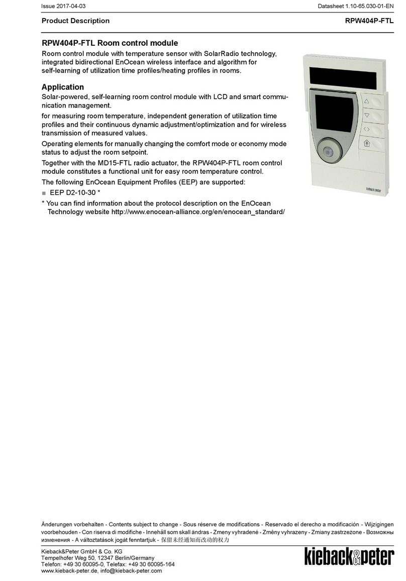 Kieback&Peter RPW404P-FTL user manual