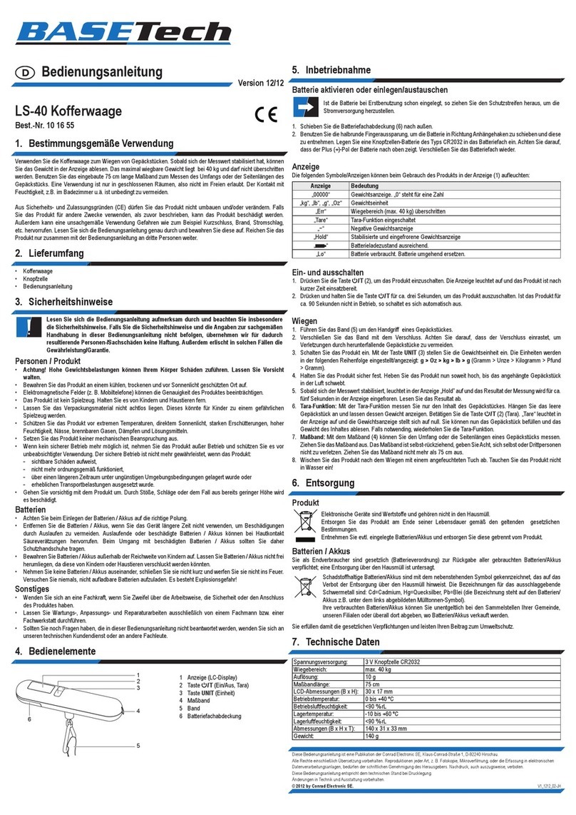 BASETech LS-40 operating instructions
