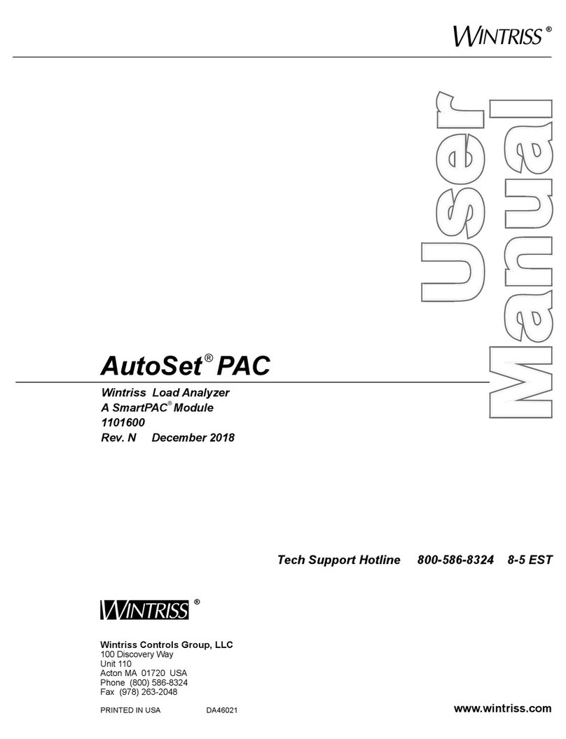 Wintriss AutoSet PAC 120 VAC user manual