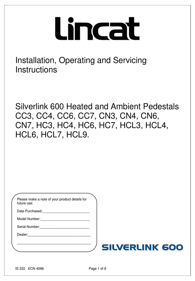 Lincat Silverlink 600 Series Installation, operating and servicing instructions