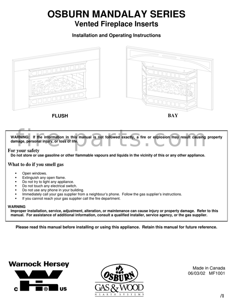 Warnock Hersey MANDALAY Series Installation and operating instructions
