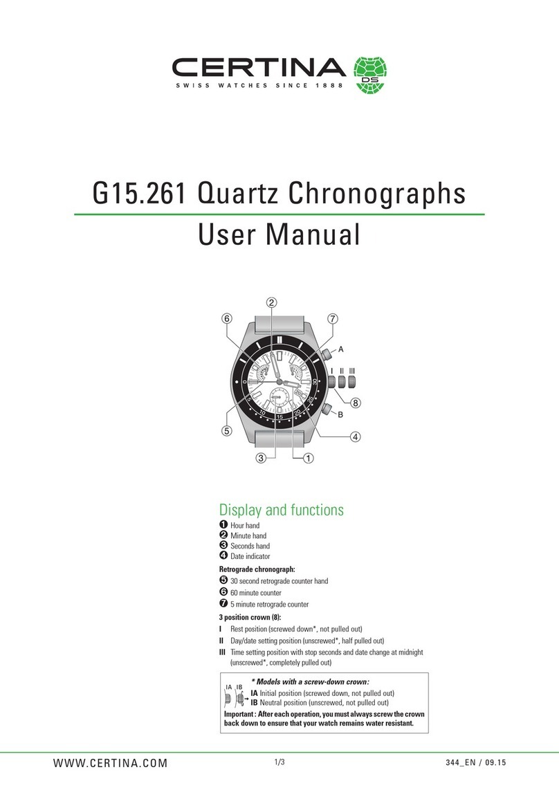 Certina G15.261 user manual