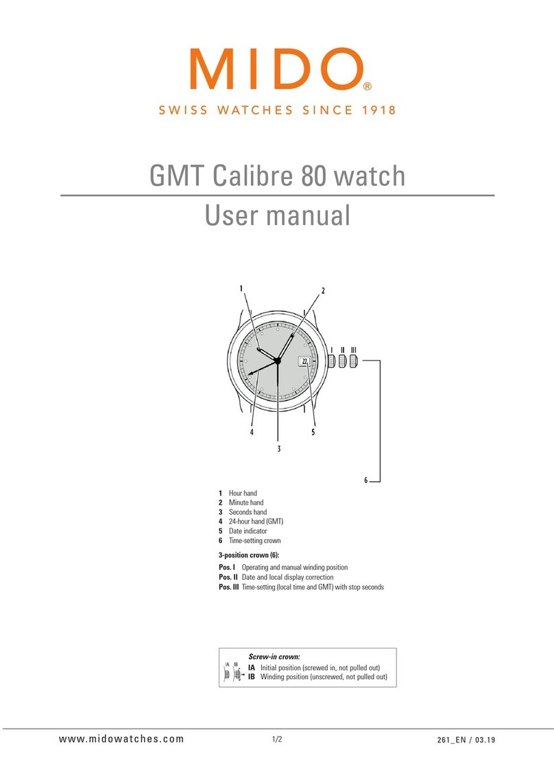 Mido GMT Calibre 80 user manual