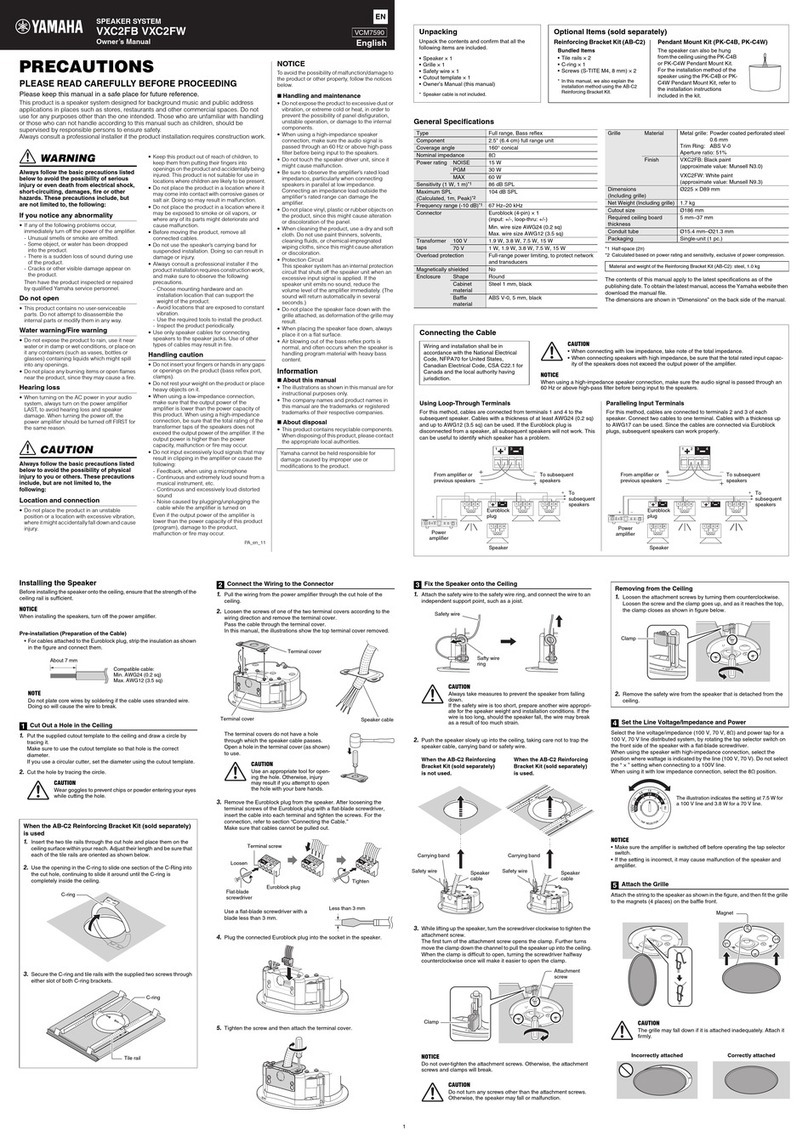 Yamaha VXC2FB owner's manual