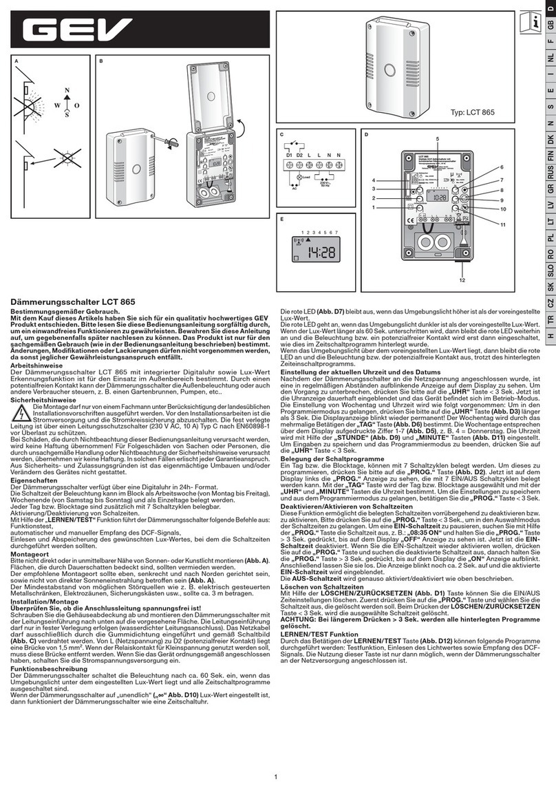GEV LCT 865 manual