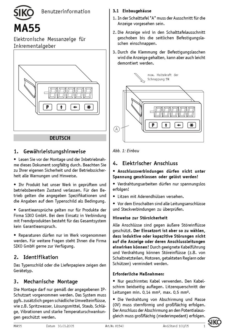 Siko MA55 Operation manual