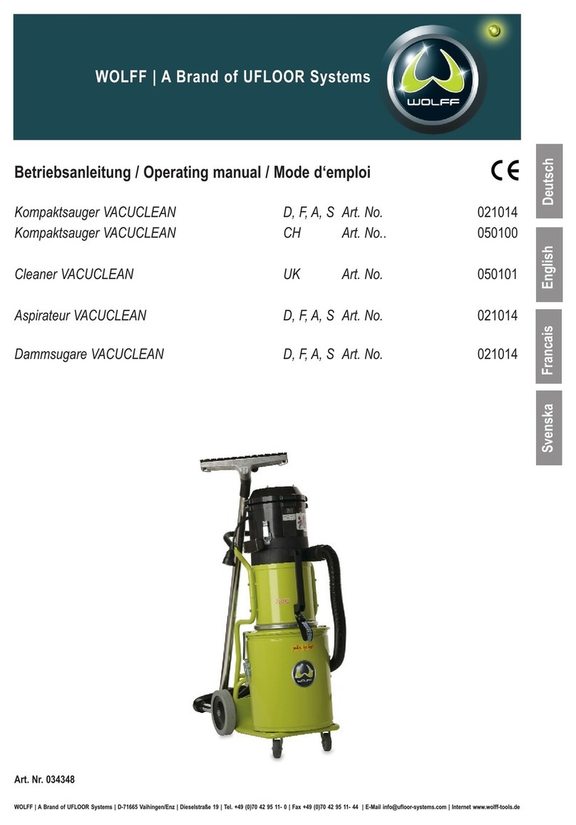 UFLOOR WOLFF VACUCLEAN operating manual