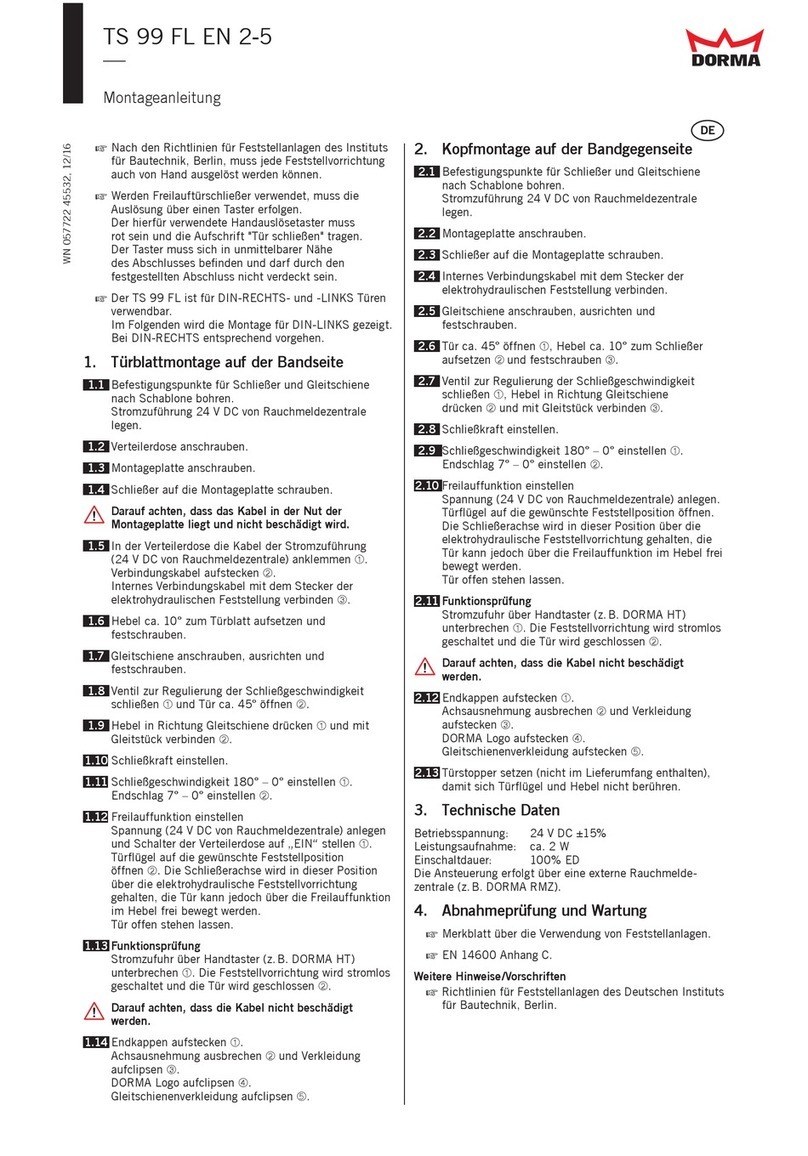 Dorma TS 99 FL User manual