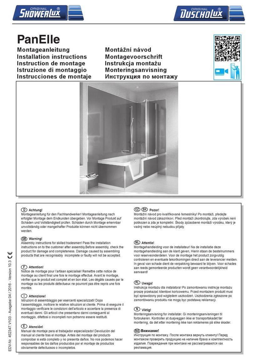 Duscholux Showerlux PanElle installation instructions