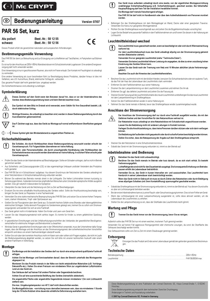 MC Crypt PAR 56 operating instructions