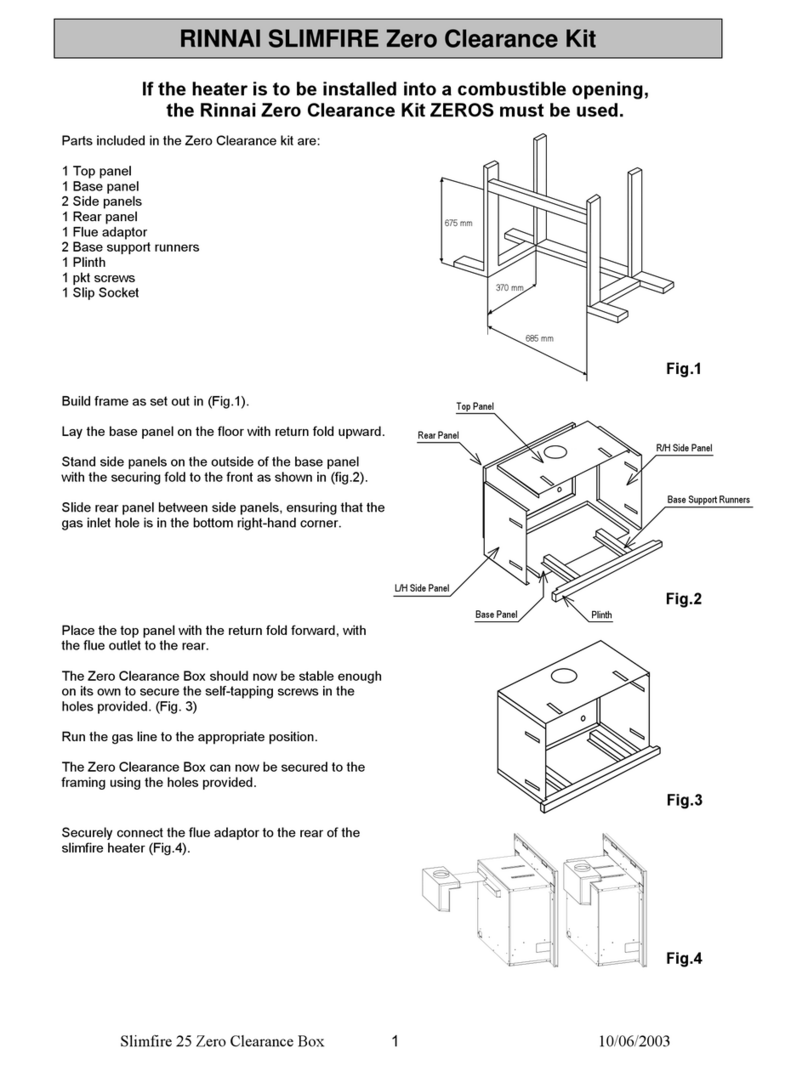 Rinnai Slimfire Zero Clearance Box instructions