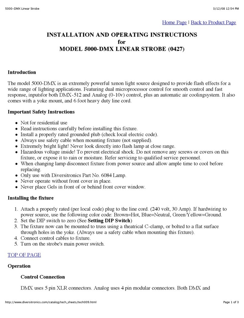 Diversitronics 5000-DMX Installation and operating instructions