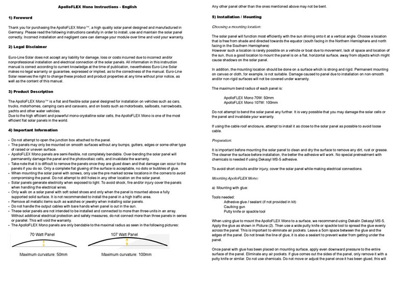 Euro-Line Solar ApolloFLEX Mono instructions