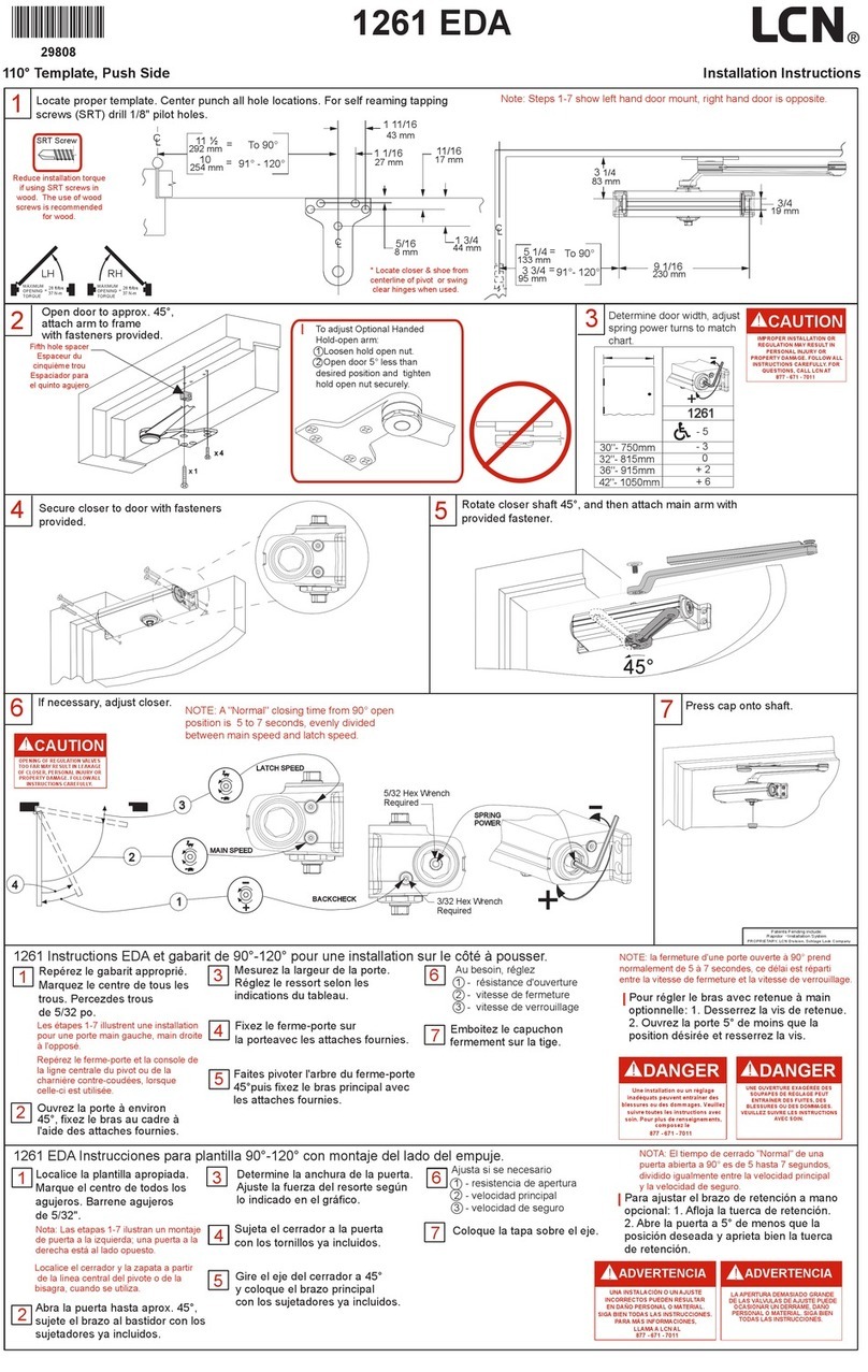 Allegion LCN 1261 EDA User manual