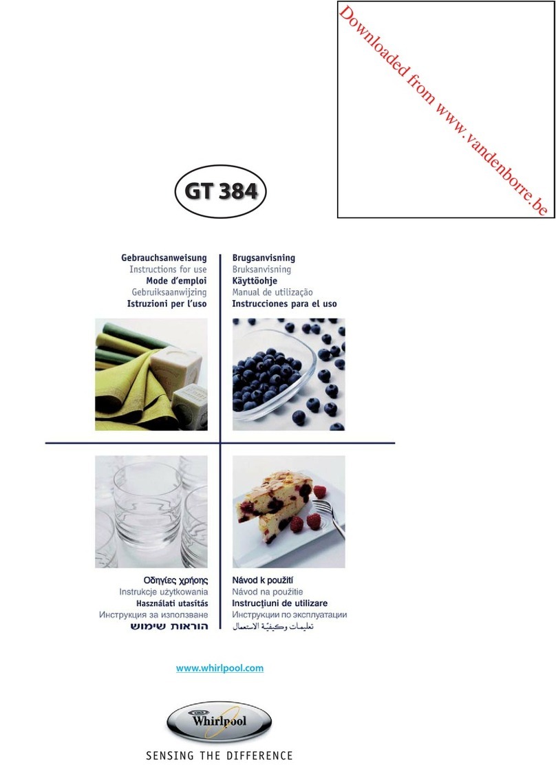 Whirlpool GT 384 Instructions for use Whirlpool GT 384 Instructions for use