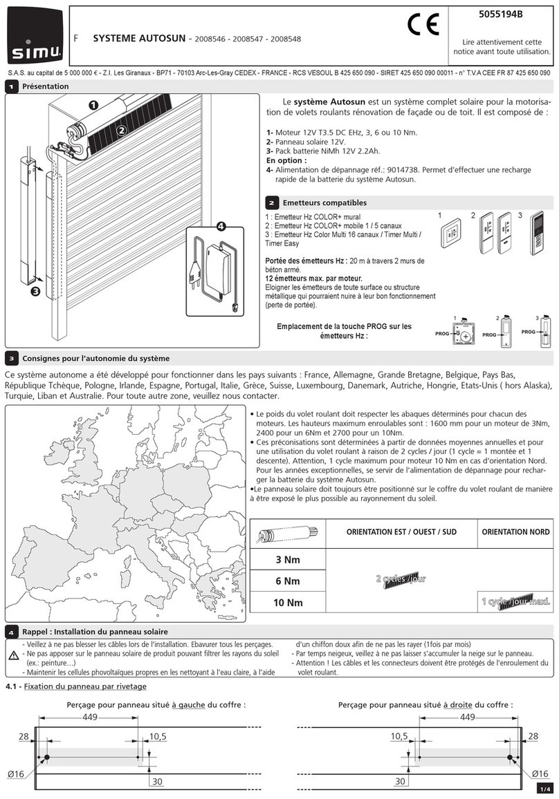 Simu AUTOSUN 2008546 User manual