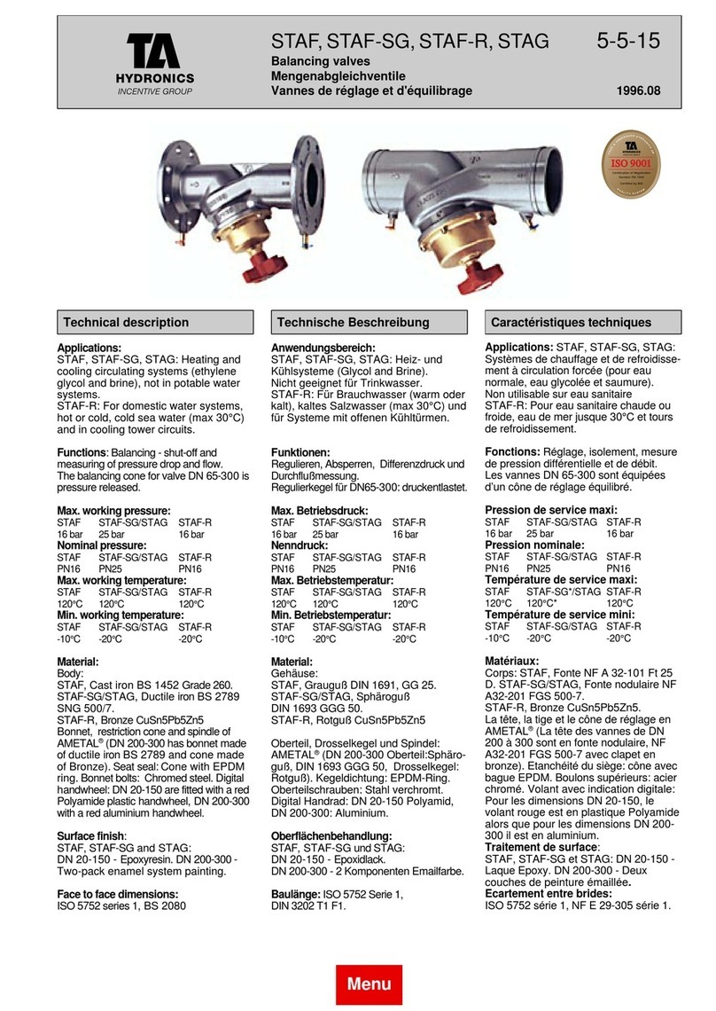 TA Hydronics STAF-SG Series manual