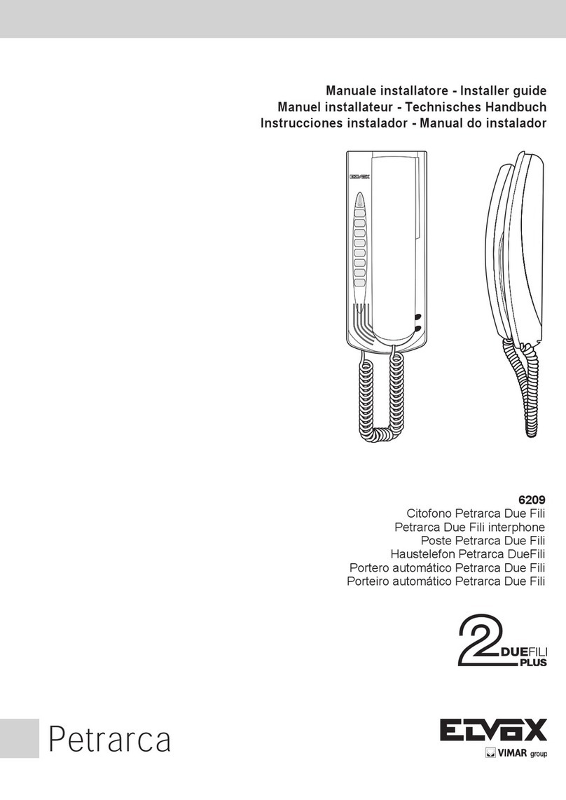 Vimar Etvax Petrarca 6209 Installer's guide