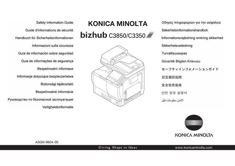 Konica Minolta Bizhub C3850 Safety information guide