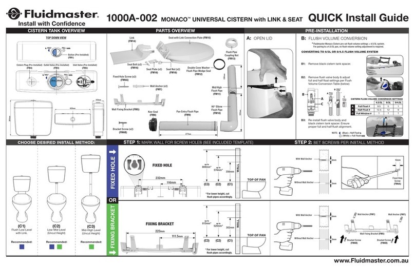 Fluidmaster MONACO 1000A-002 User manual