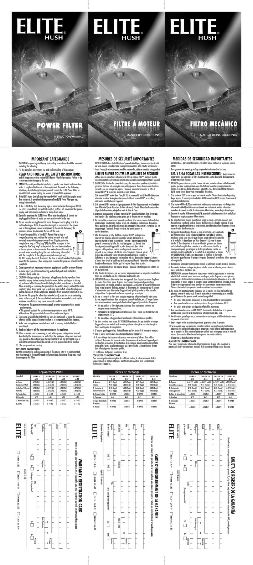 Elite Hush Series User manual