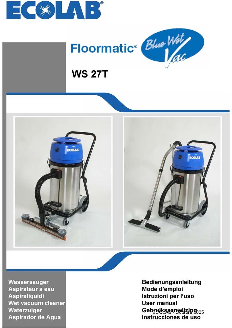 Ecolab Floormatic BlueWet Vac WS 27T User manual