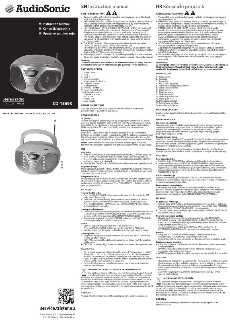 AudioSonic CD-1569K User manual