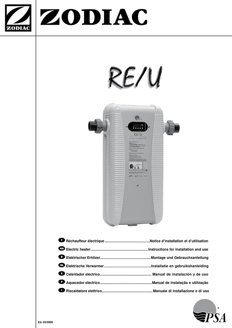 Zodiac RE/U Instructions for installation and use Zodiac RE/U Instructions for installation and use