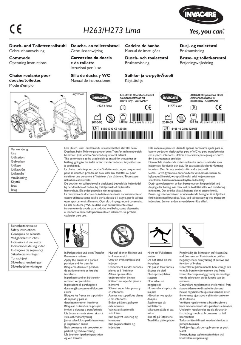 Invacare Lima H263 User manual