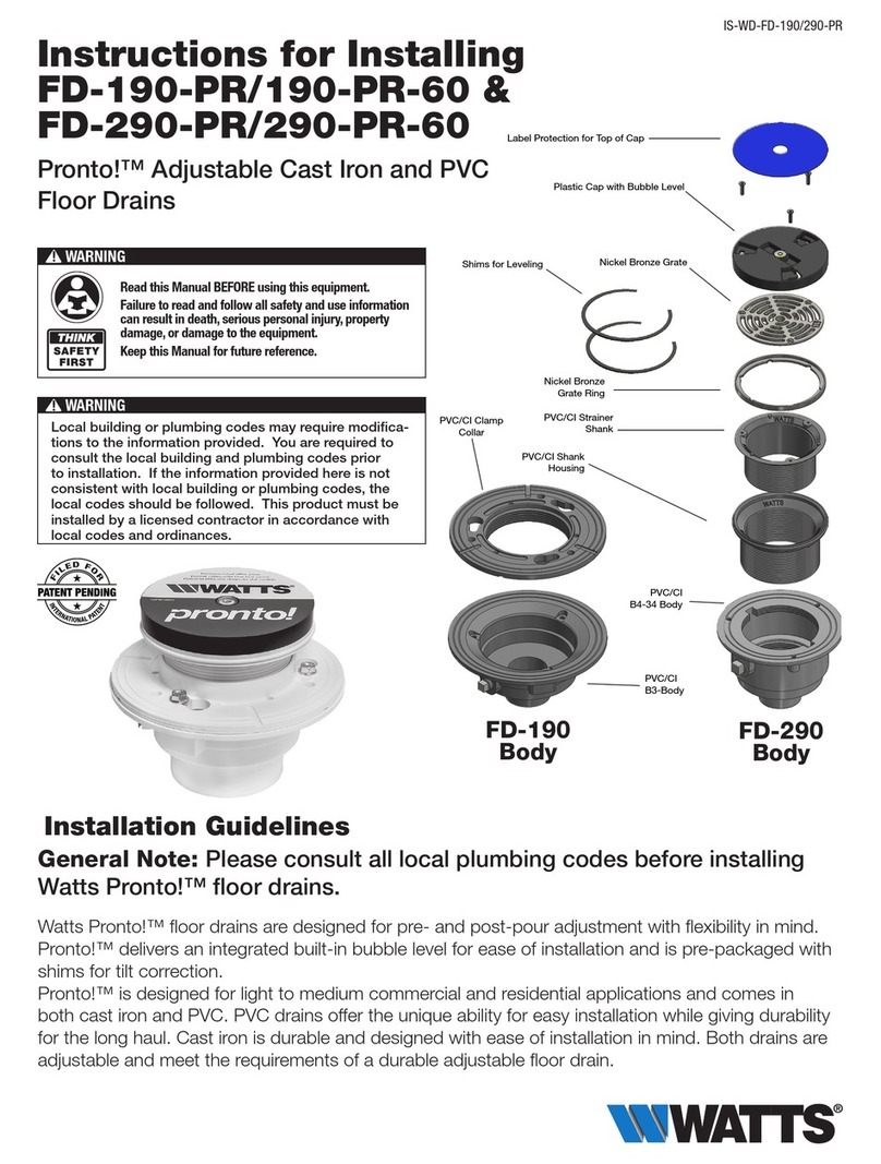 Watts Pronto! FD-190-PR-60 Instructions for installing