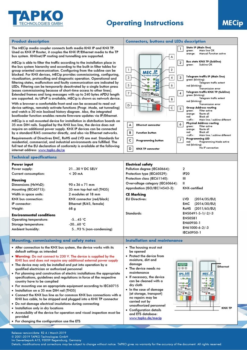 TAPKO MECip operating instructions