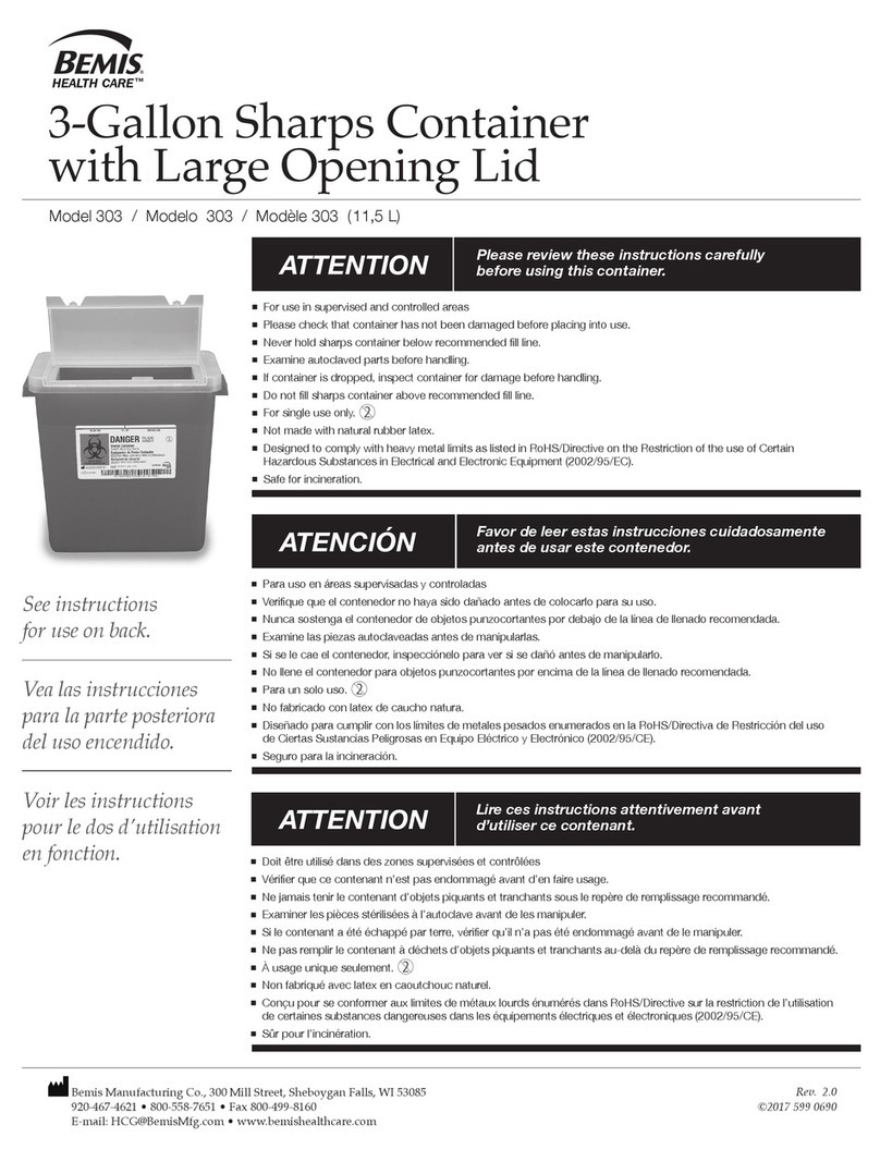 BEMIS HEALTH CARE 303 quick start guide