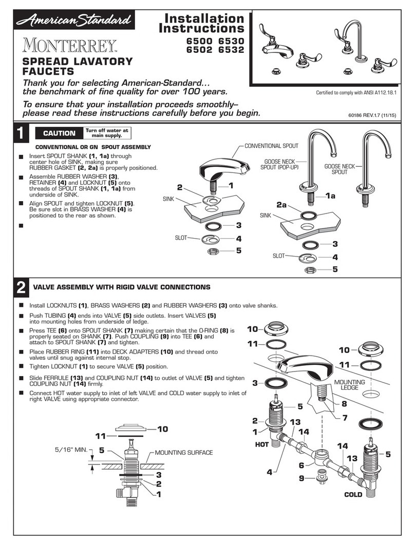 American Standard Monterrey 6500 User manual American Standard Monterrey 6500 User manual