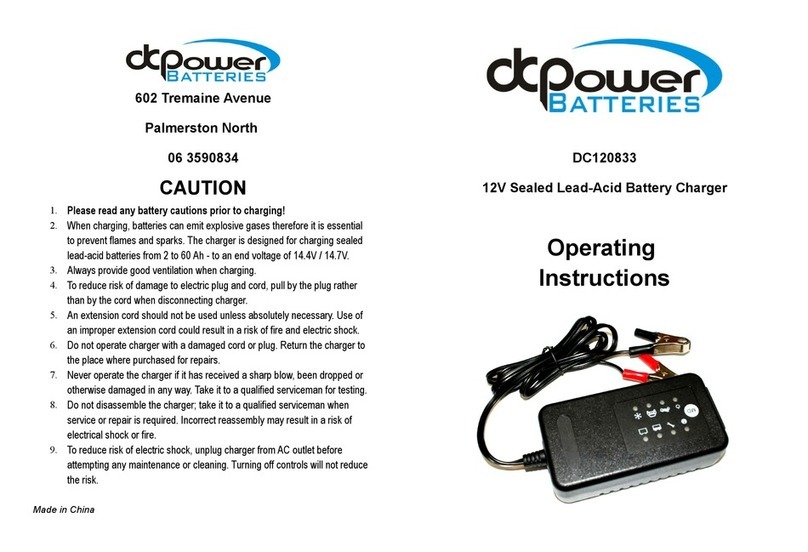 DCPower Batteries DC120833 operating instructions DCPower Batteries DC120833 operating instructions