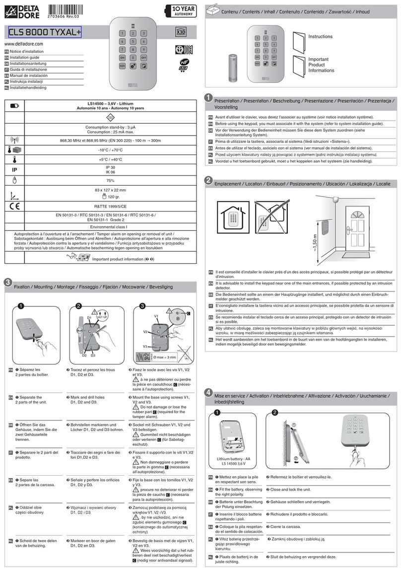 DELTA DORE CLS 8000 Tyxal+ User manual