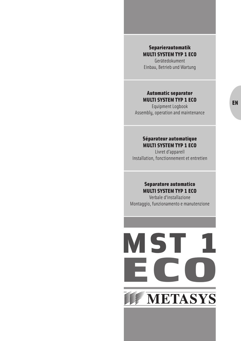 Metasys MST 1 ECO Equipment Logbook Assembly, operation and maintenance Metasys MST 1 ECO Equipment Logbook Assembly, operation and maintenance