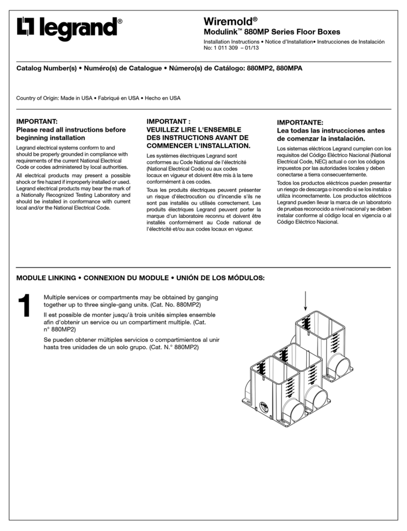 LEGRAND Wiremold Modulink 880MP Series installation instructions