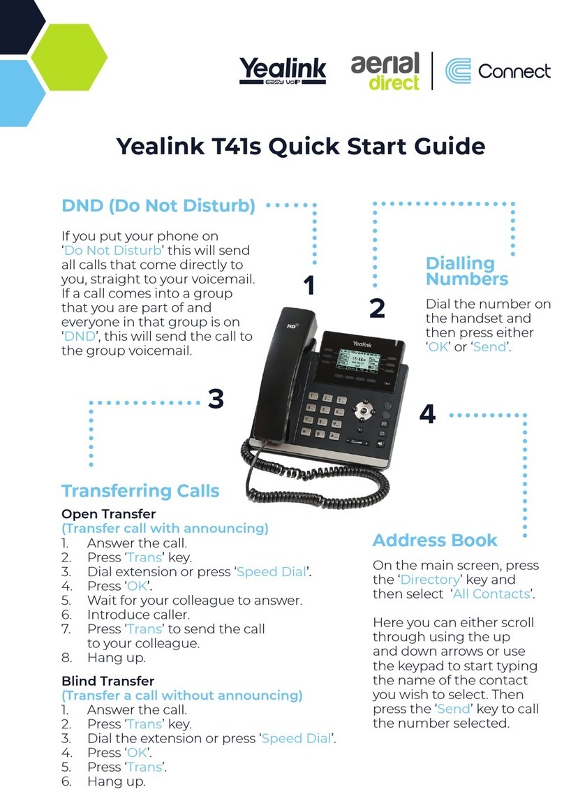 Yealink T41S quick start guide