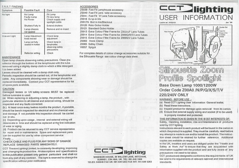 CCT Lighting Z000N User information