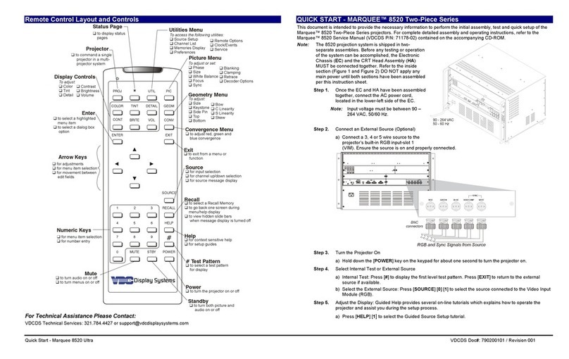 VDC Display Systems Marquee 8520 Ultra quick start