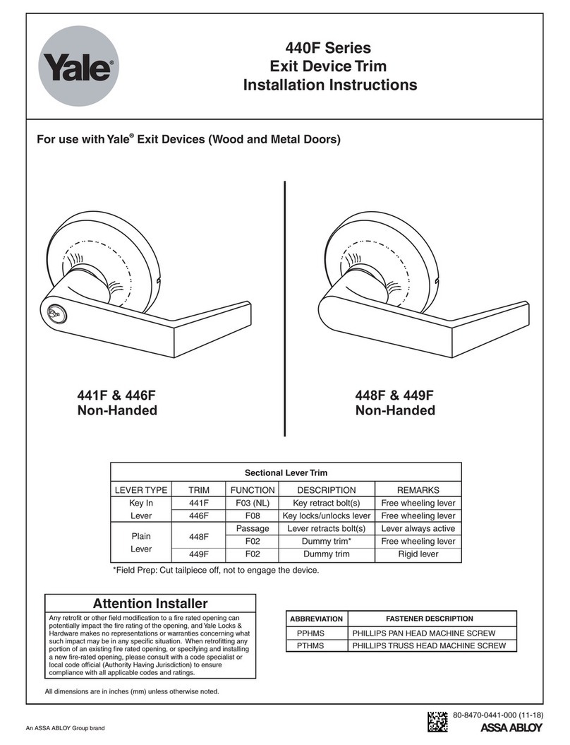 Assa Abloy Yale 446F installation instructions Assa Abloy Yale 446F installation instructions