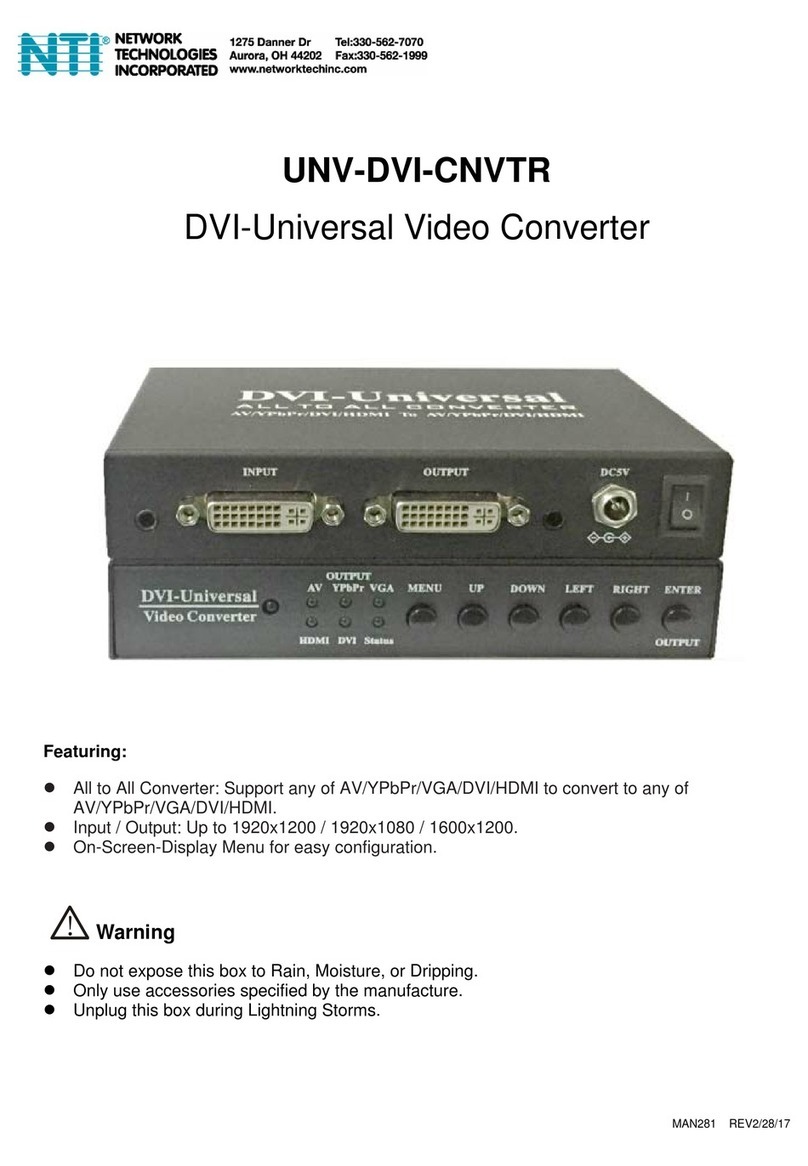 NTI UNV-DVI-CNVTR User manual