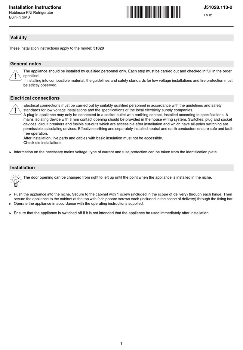 V-ZUG 51028 installation instructions