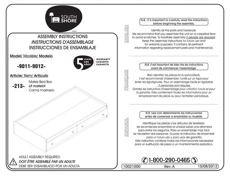 SouthShore 9011 Assembly instructions SouthShore 9011 Assembly instructions