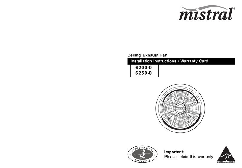 Mistral 6200-0 Installation instructions/warranty card