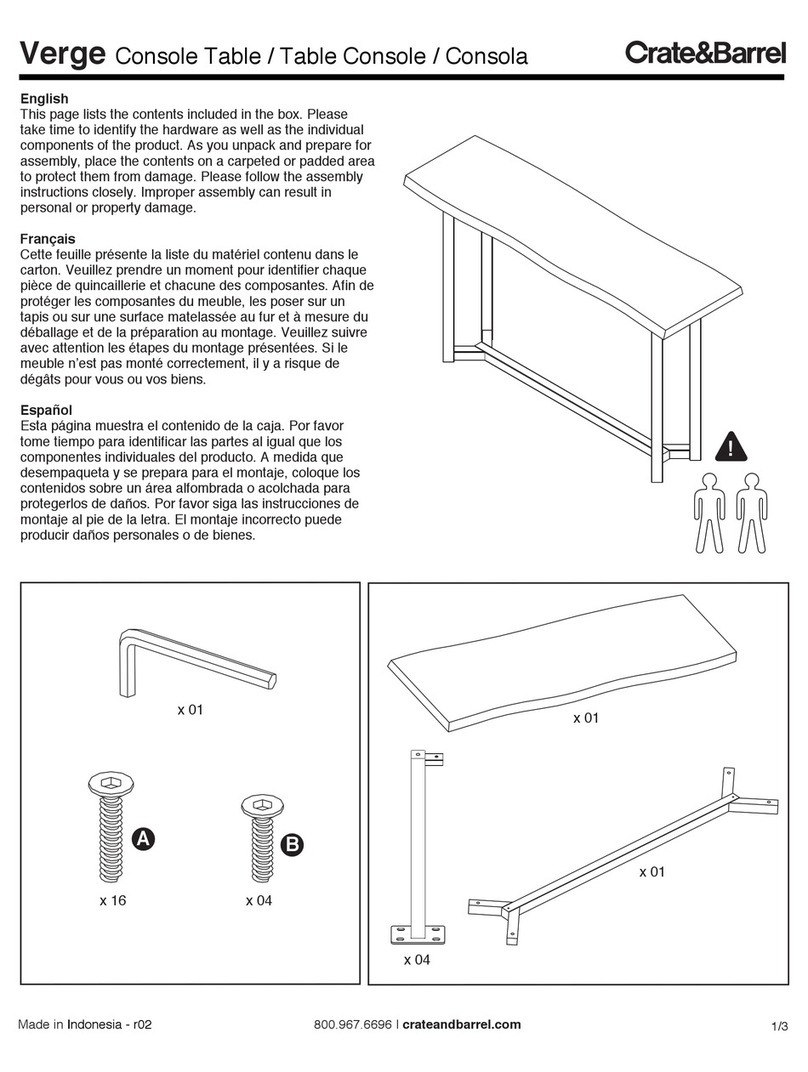 Crate&Barrel Verge Series User manual