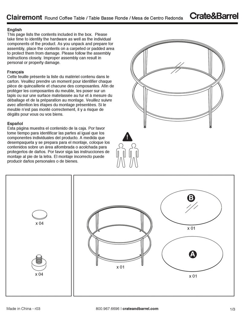 Crate&Barrel Clairemont Series User manual Crate&Barrel Clairemont Series User manual