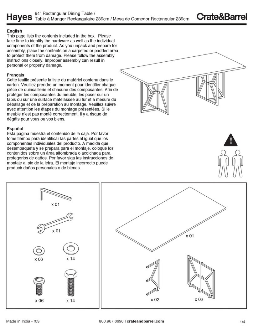 Crate&Barrel Hayes Series Assembly manual