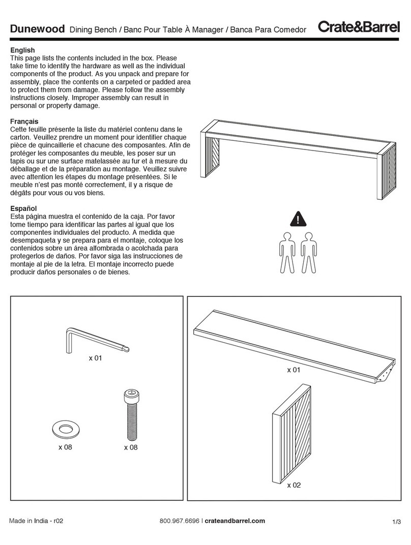 Crate&Barrel Dunewood Series User manual Crate&Barrel Dunewood Series User manual